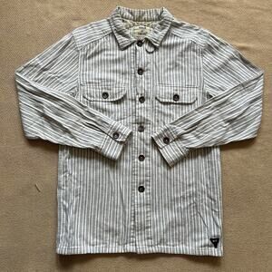 Realm & Empire Striped Chore Work Button Up Shirt Medium